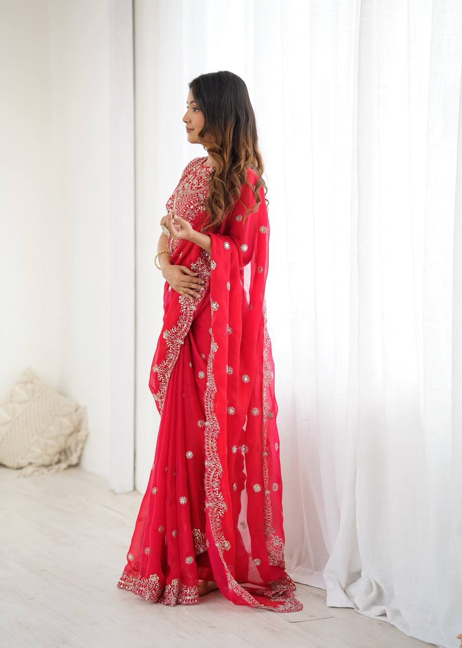Vastika Designer Fendy Chiffon Saree