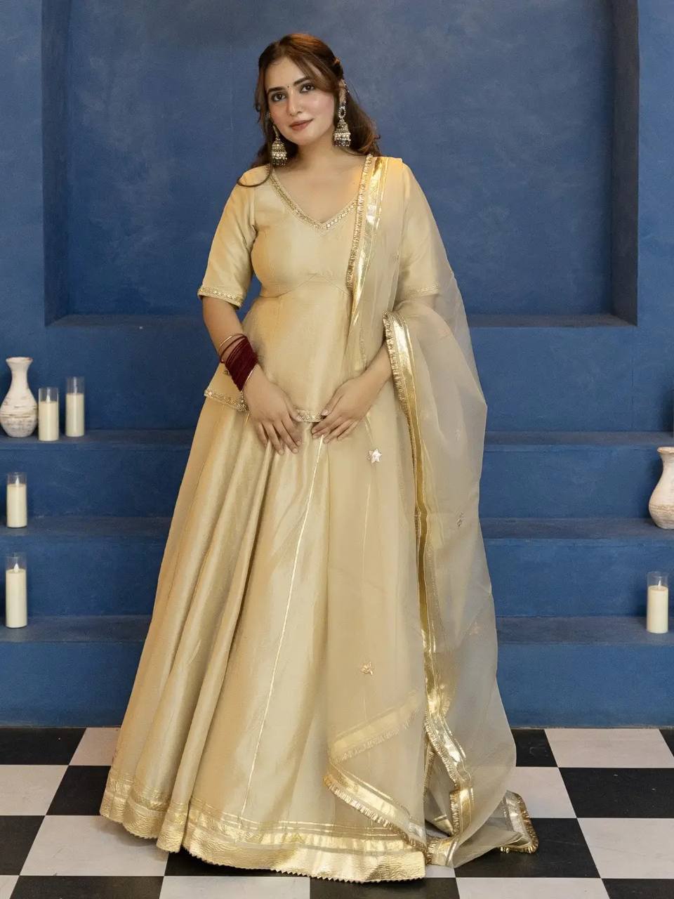 Vastika Vichitra Silk Designer Top Lehenga Set