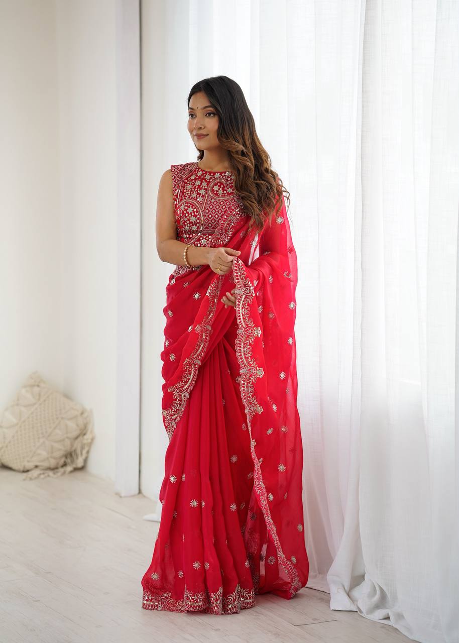 Vastika Designer Fendy Chiffon Saree