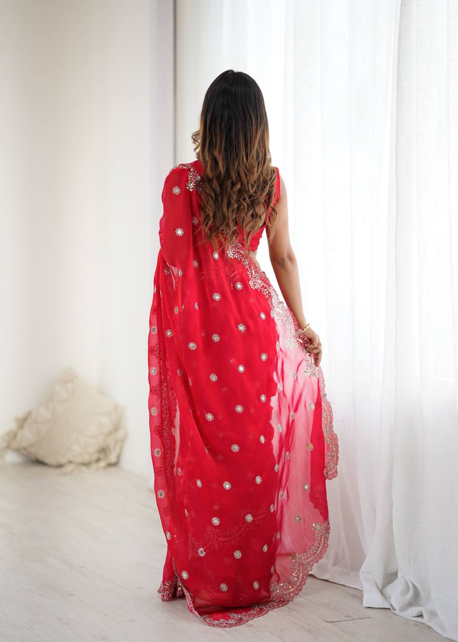 Vastika Designer Fendy Chiffon Saree